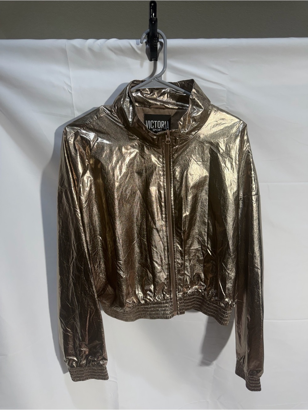 Victoria's Secret Sport Metallic Gold Bomber Jacket